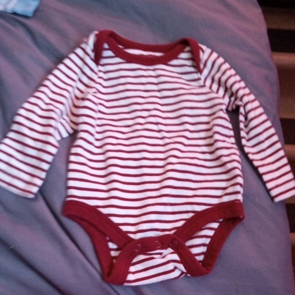 Cat & Jack Striped Bodysuit - Red and White